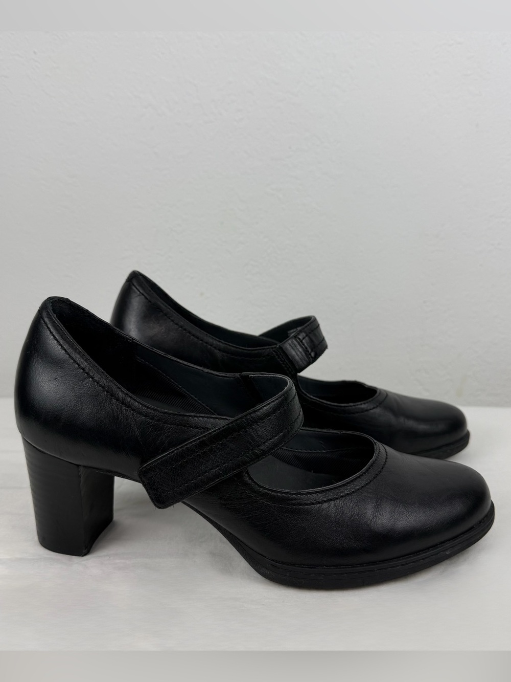 Rockport TruFlex Black Mary Jane Block Heels